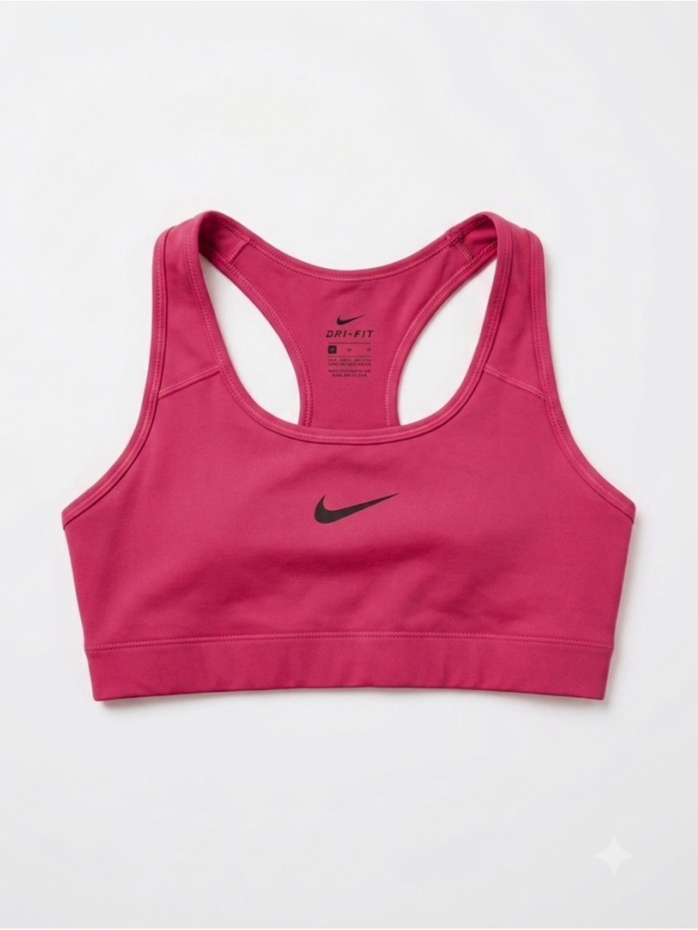 Nike Racerback Sports Bra in Coral Pink with Black Swoosh